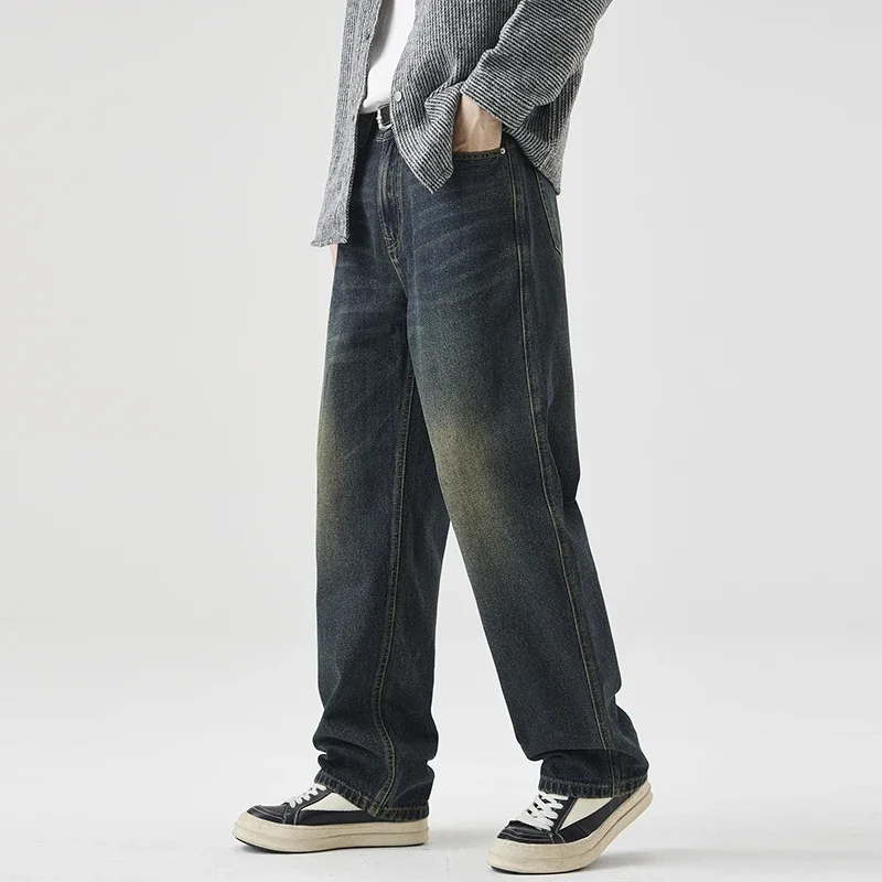 

Высококачественные мужские джинсы N High Street, осень-зима 2025, новый модный бренд, мешковатые прямые широкие мужские брюки