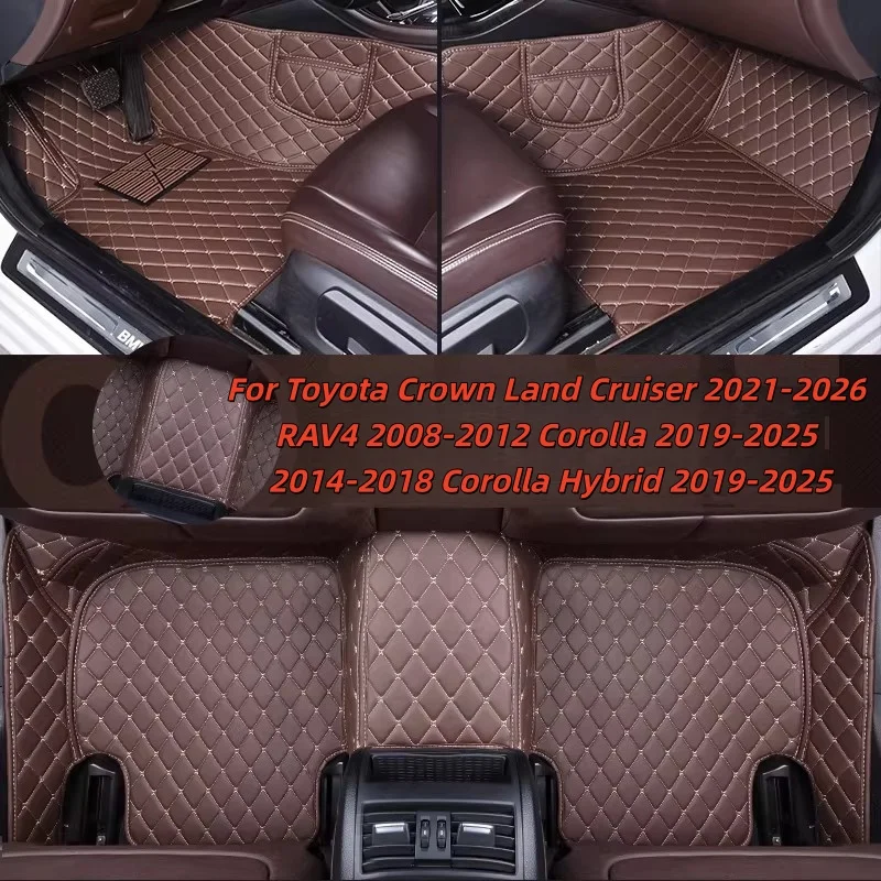 

Custom Car Floor Mats Anti Slip RAV4 2008-2012 Corolla Hybrid 2019-2025 Carpets Foot Coche For Toyota Crown Land Cruiser