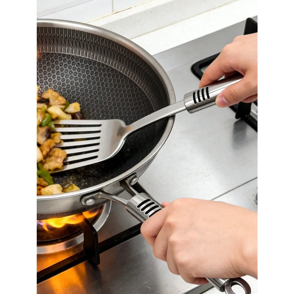Stainless Steel Sauté Spatula, Heat-Resistant Kitchen Turner, Heavy-Duty Stainless Steel Wok Spatula