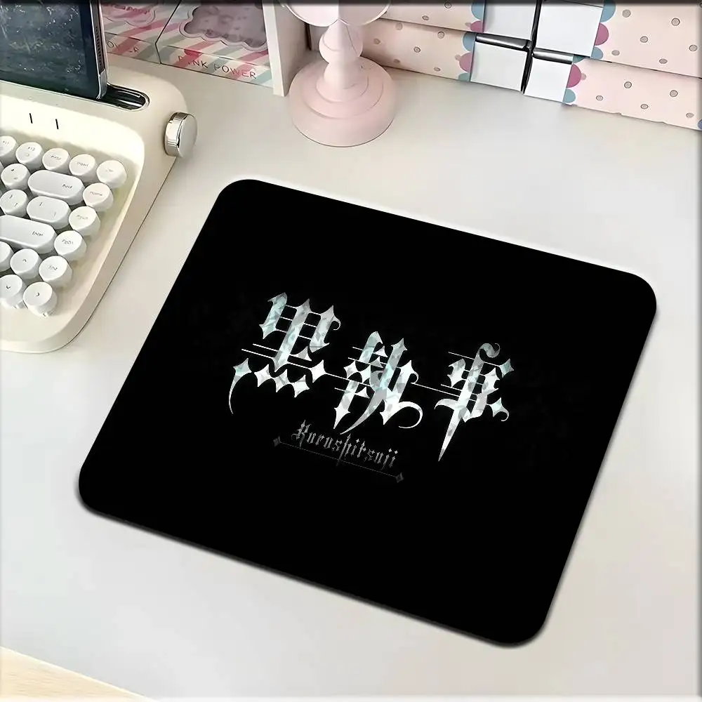 Anime Black Logo Butler Horror Mousepad Small LockEdge Mouse Pad For Gamers Computer Desk Pad Rectangular Anti-slip Rubber