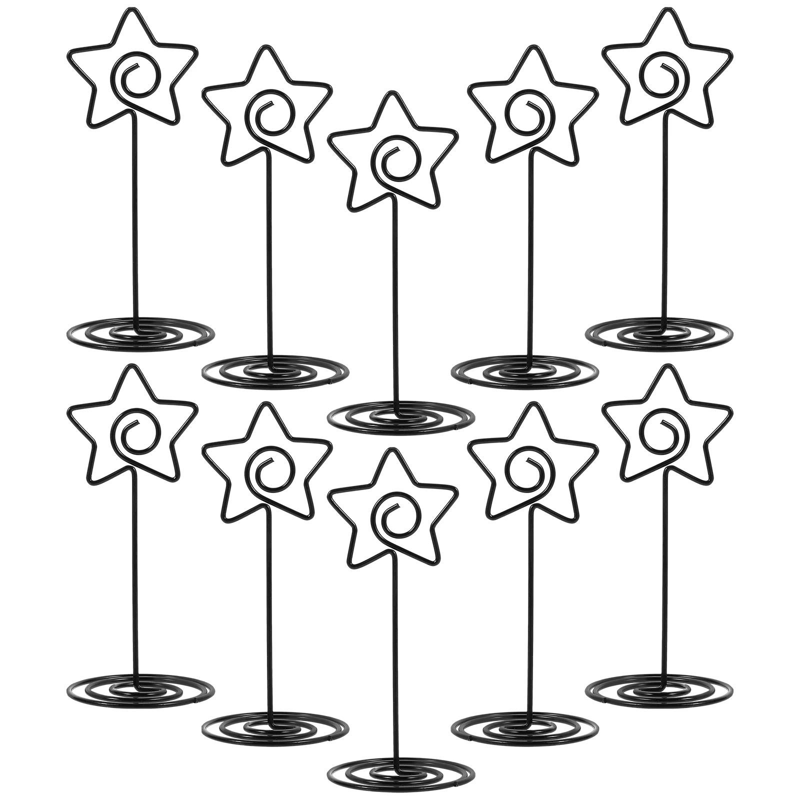 

10 Pcs Star Shaped Desktop Card Holder Table Picture Stands Sign Bracket for Steel Wire Place Holders Wedding Numbers