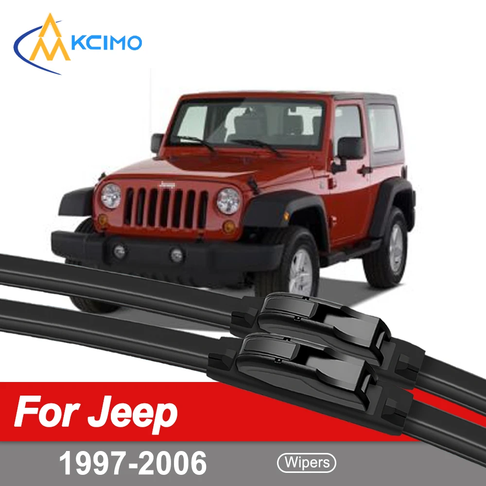 

Premium Wiper Set For Jeep Wrangler TJ 1997–2006 Jeep TJ Quiet Long Lasting Ideal for All Weather