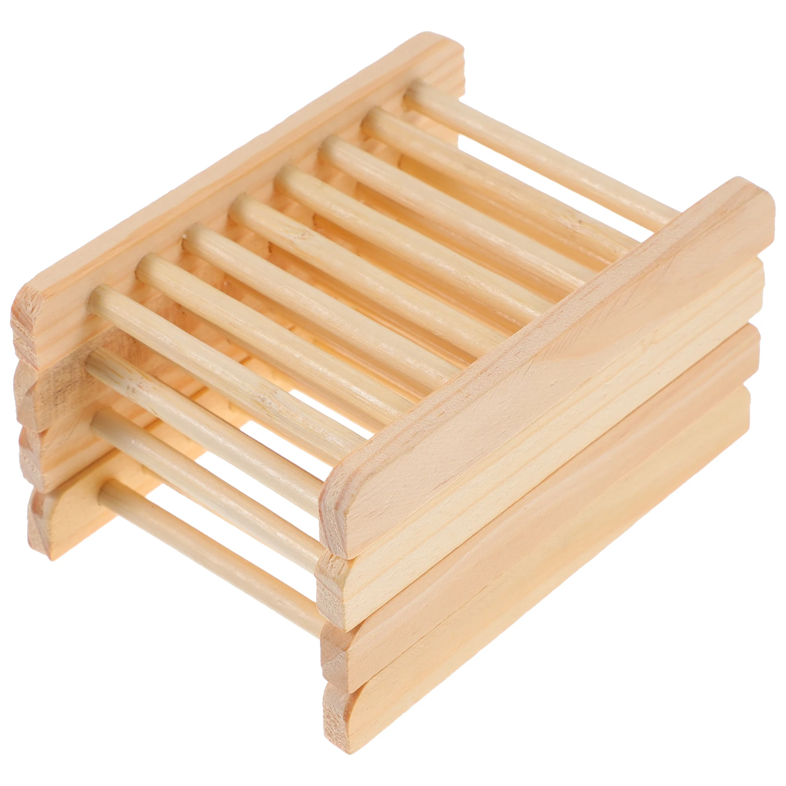 

4 Pcs Wooden Soap Holder Bath Dish for Bathroom Dishes Bathtub Tray Shower Holders