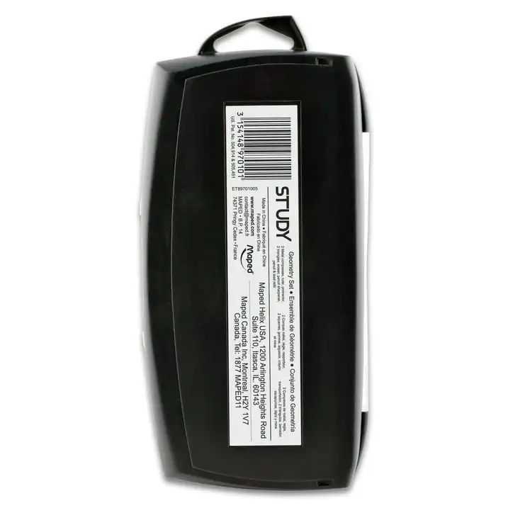 Maped Study Geometry 10 Piece Set with Metal Compasses & Measuring Tools