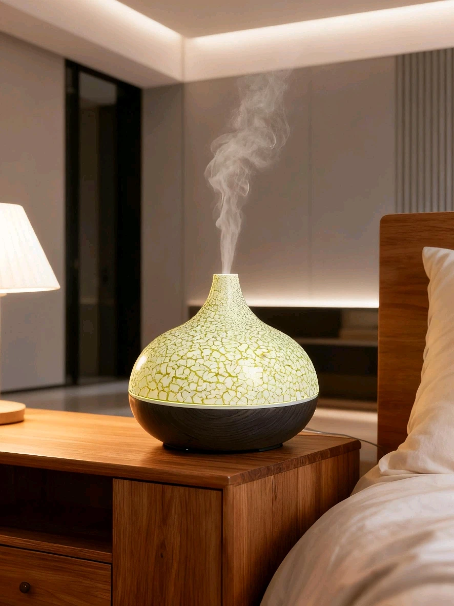 

550ml Crack Ultrasonic Aromatherapy Humidifier Auto Shutoff & Quiet Operation