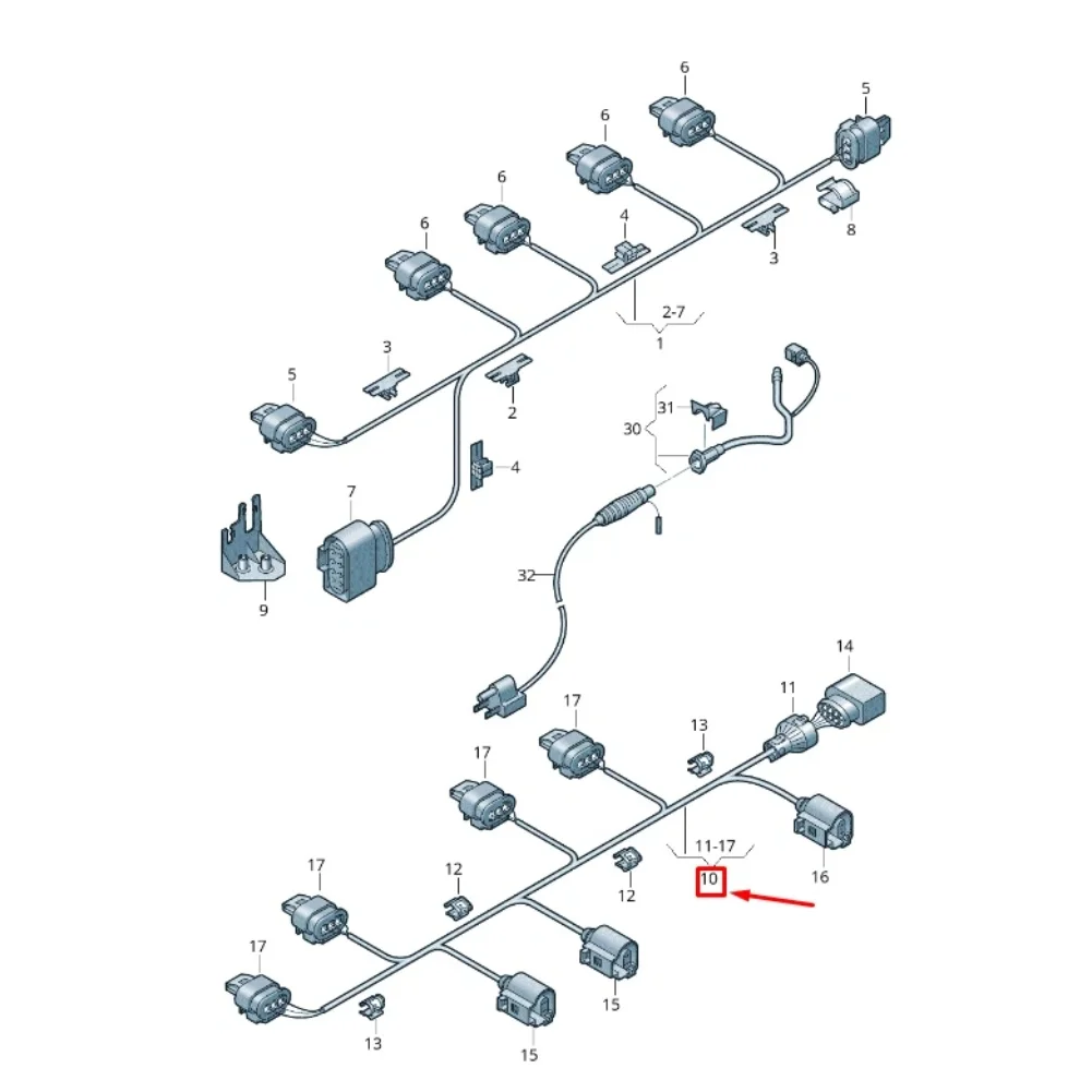 

Кабель жгута проводов заднего бампера для Golf 6 MK6 2009-2013 5K0971104B OEM металлический сменный кабель для точной посадки