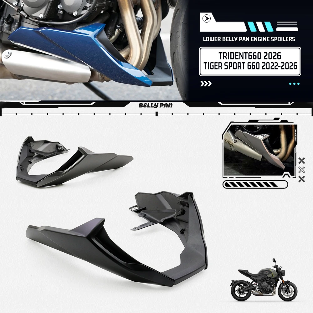 Belly Pan Engine Spoiler Lower Fairing For Tiger Sport 660 2022-2026 Trident 660 2026 Frame Panel Protector
