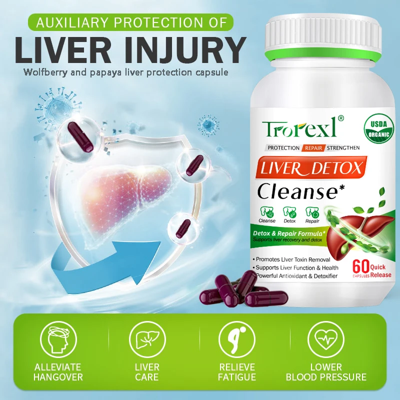 Trorexl Liver Cleanse Detox & Repair - Herbal Liver Support Supplement with Milk Thistle Turmeric Extract for Liver Health