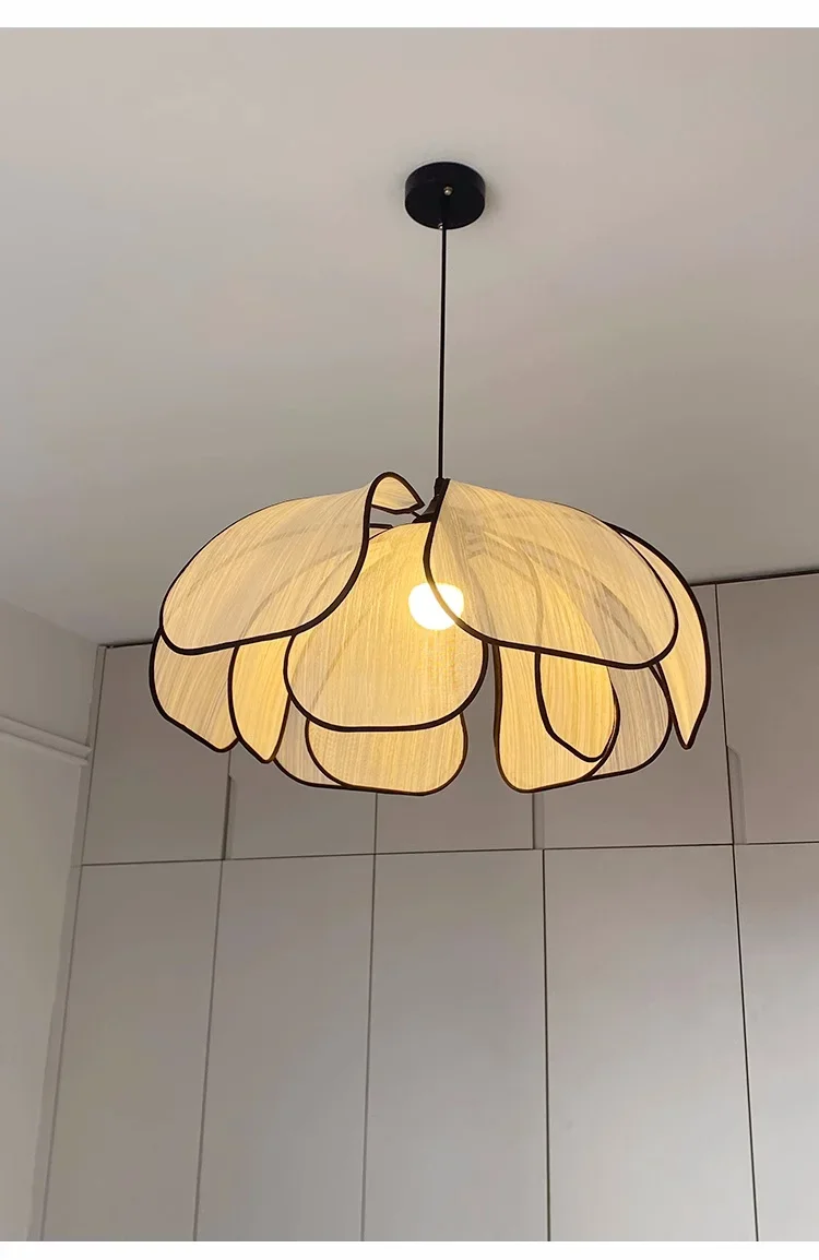 Nordic Petal E27 LED Pendant Lights Wabi Sabi Ceiling