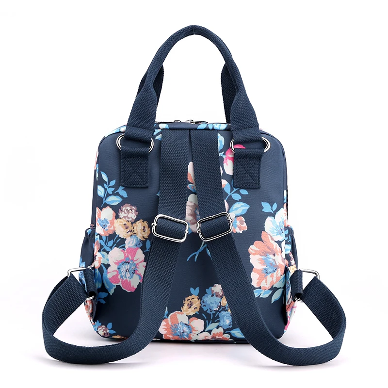 Fashion Floral Pattern Women Small Backpack High Quality Waterproof Fabric Shopping Backpack Pretty Style Girls Daypack SAC