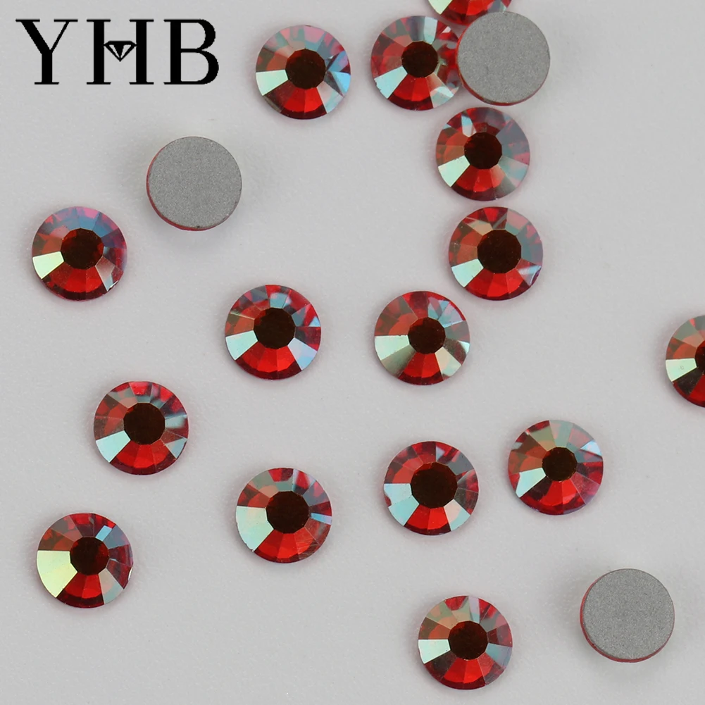 YHB 101AB-163AB Crystal AB Fixie Cold Fixation FlatBack Non-Hotfix Rhinestone For Bags Nails Fabric Garment Decoration Nail Art