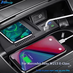 15w Fast wireless charger for Mercedes Benz W213 E-Class E200 E300 E260 2018 2021 phone holder mobile mount charging pad charge