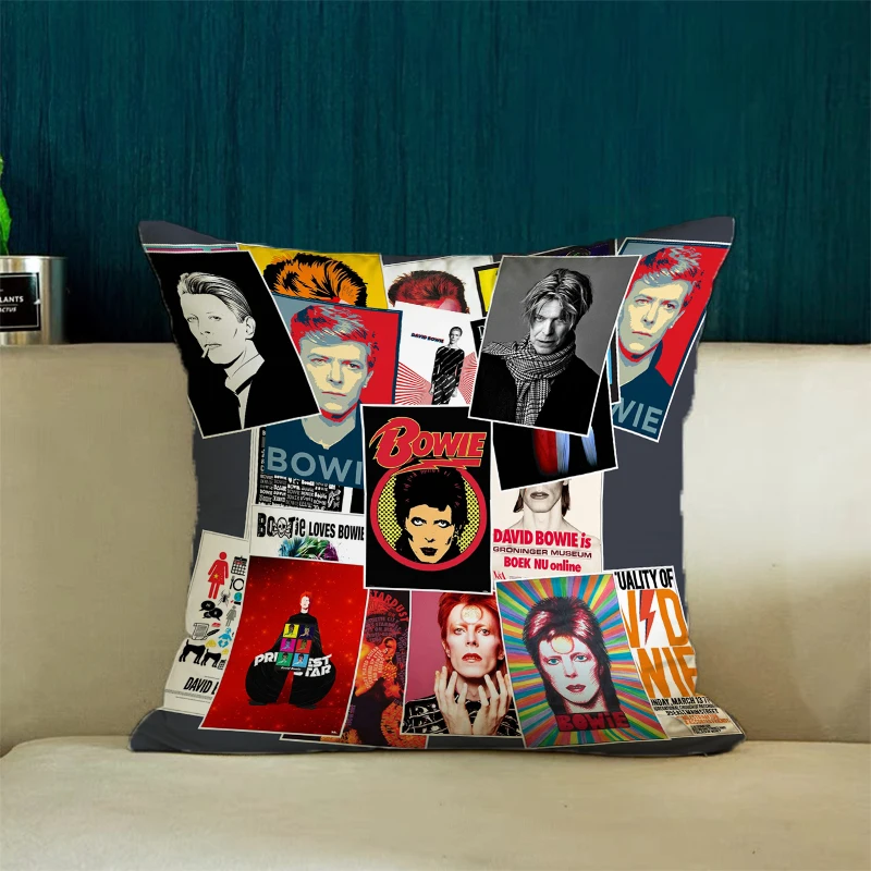 D-David­ Bowie 45x45 Cushion Cover for Living Room Cushions Decorative Pillowcase 40x40 Aesthetic Room Decoration Home Decor