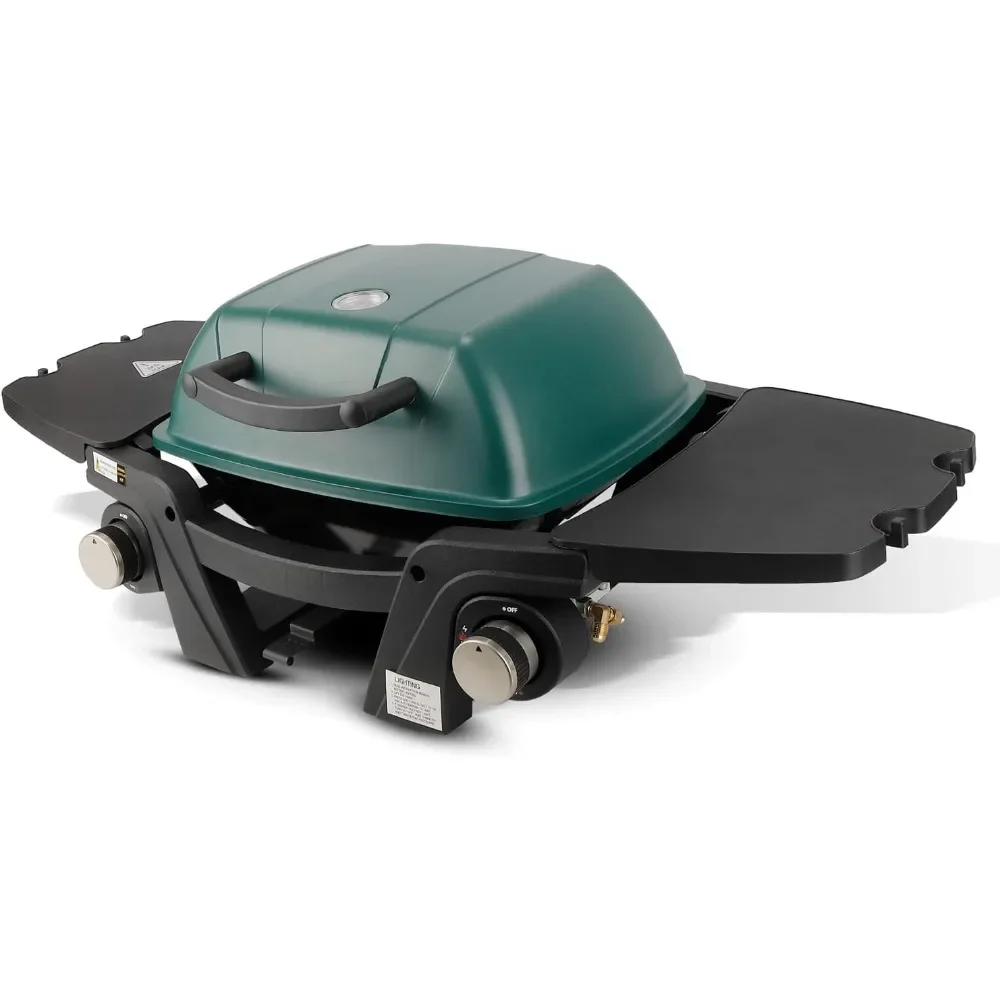 Portable Propane Grill, Outdoor Barbecue Grill Camping Grill with Two U-shaped Burners, Removable Side Table, BBQ