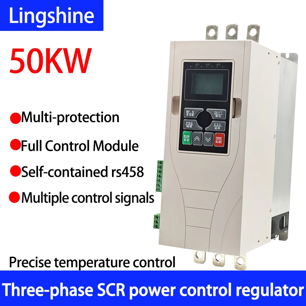 75A/50KW 3-phase SCR power controller VAC 380V voltage regulator with RS485 communication signal 0-5V 0-10V control