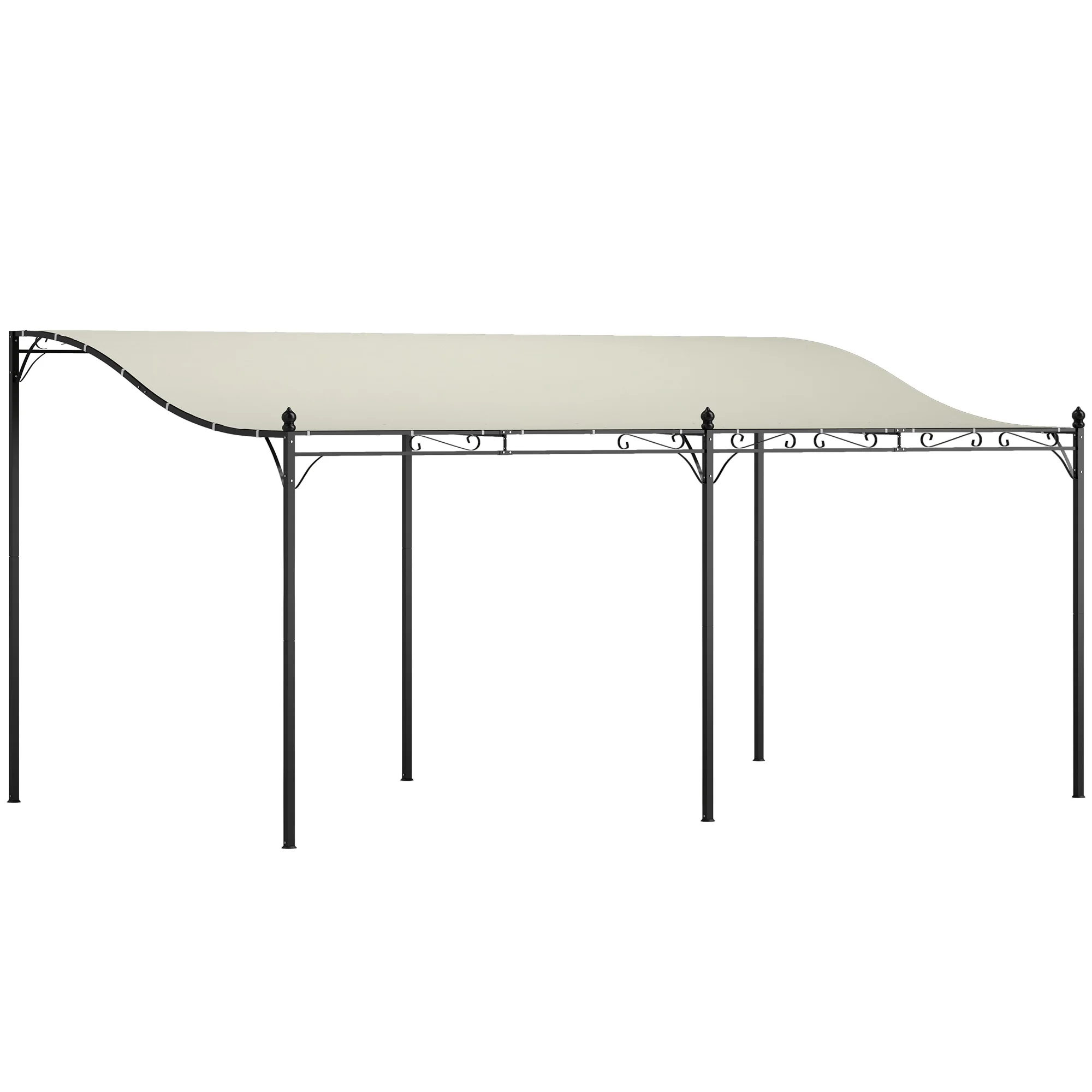 10' X 16' Outdoor Pergola Canopy, Metal Patio Canopy, Cream White