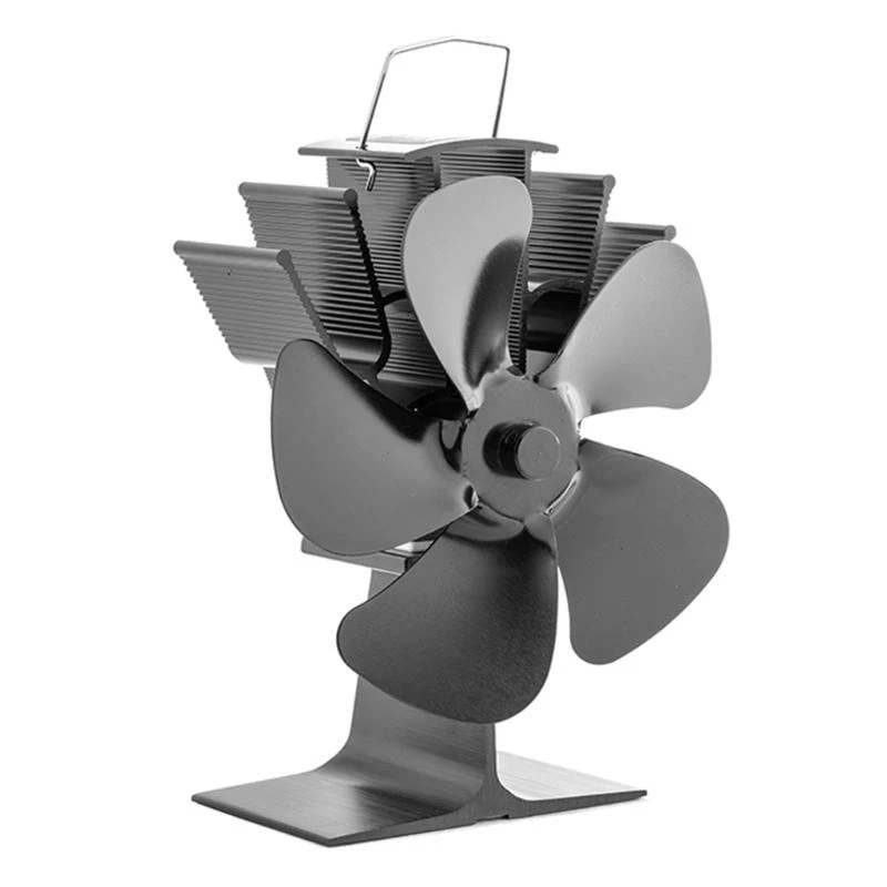 

Home Fireplace Stove Fan 5-Blade Stove Fan Heat Powered Fan Winter Indoor