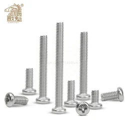 10/50 M2 M2.5 M3 M3.5 M4 M5 M6 M8 A2 304 Stainless steel Cross Round Phillips Pan Head Screw Bolt Dia 2 3 4 5 8mm Length 3-100mm