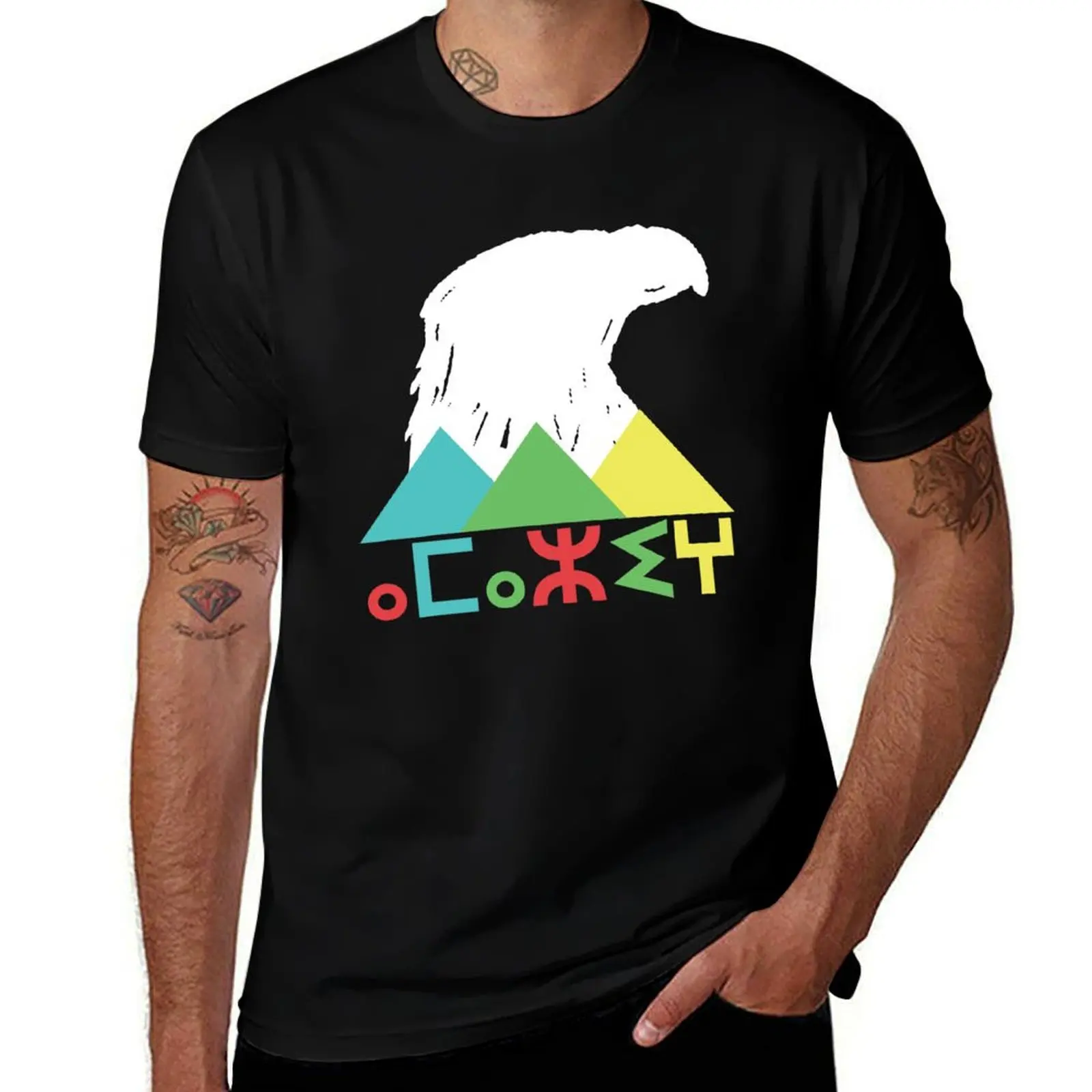 Amazigh Mountain Eagle Patriotic Shirt T-Shirt Breathable Mesh Panel T-Shirt