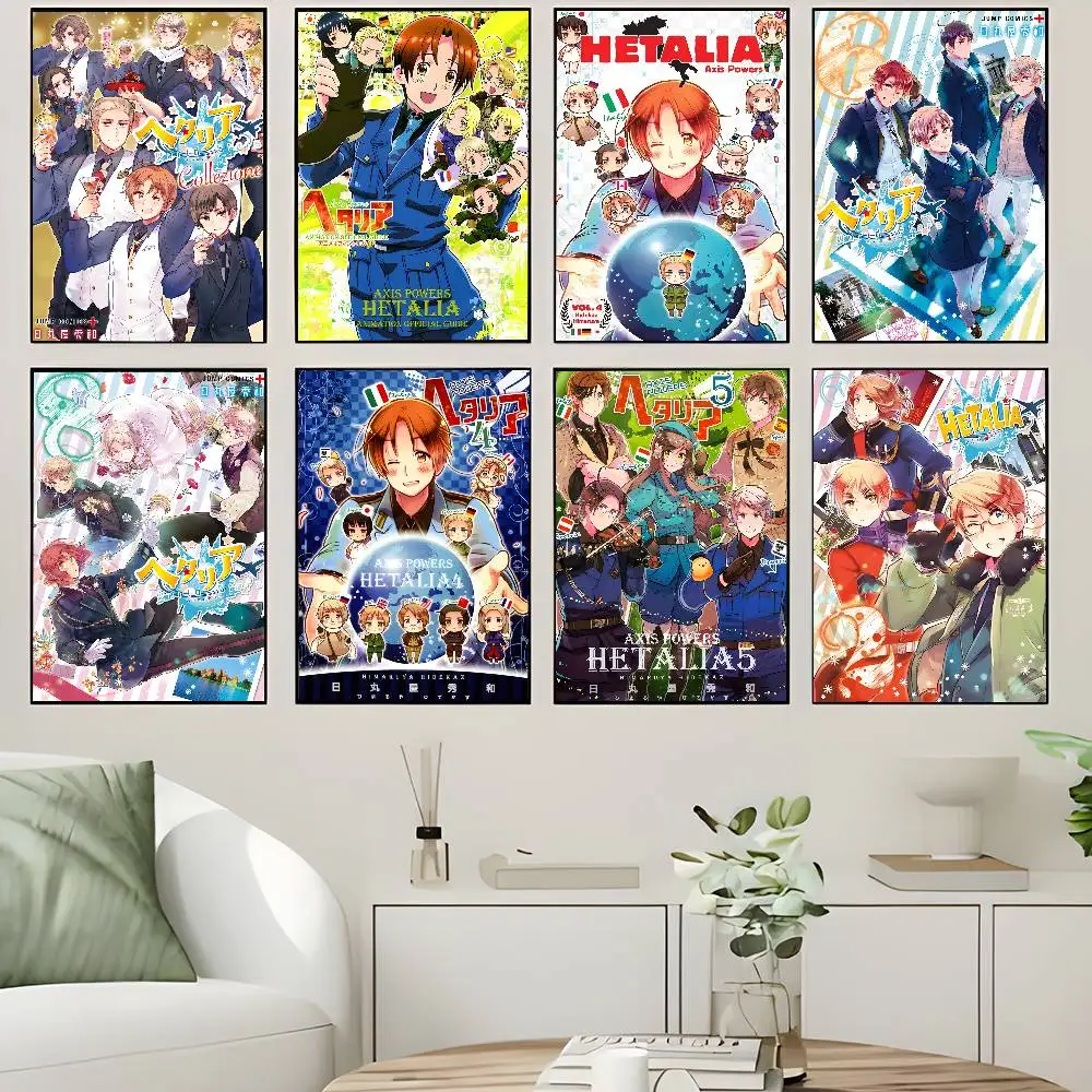 Hetalia World Stars Anime Self-adhesive Art Poster Whitepape