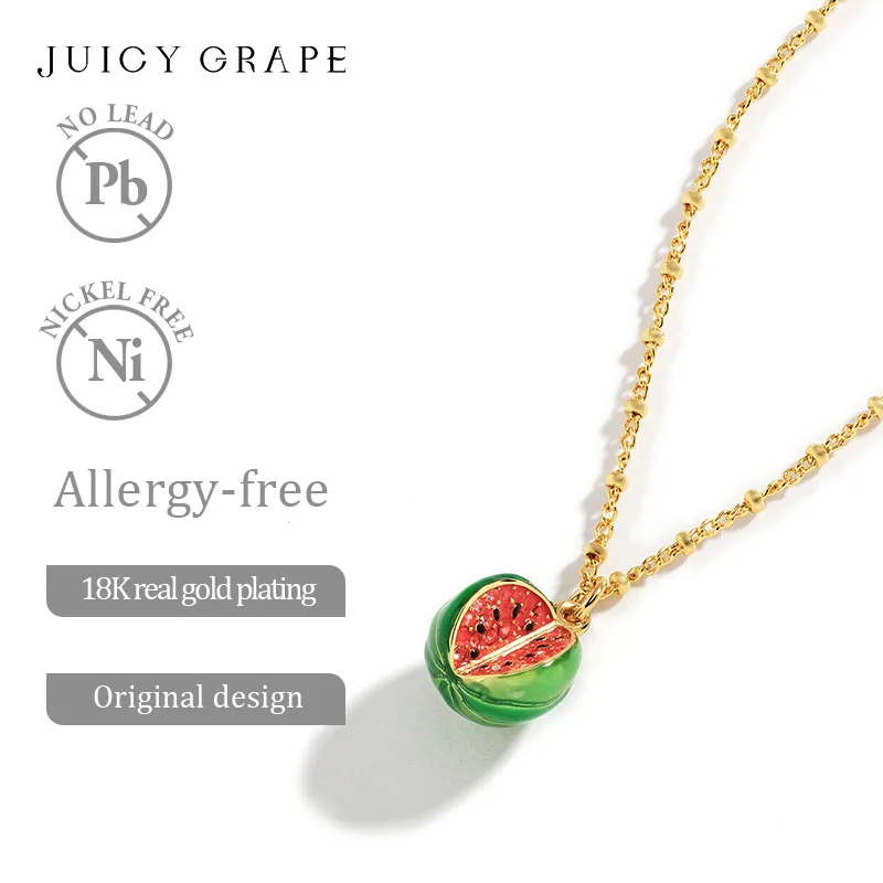 JUICY GRAPE 3D Imitation Fruit Pendants Necklace for Jewelry Handmade Enamel Pendant Necklace Luxury Gift for Birthday Party