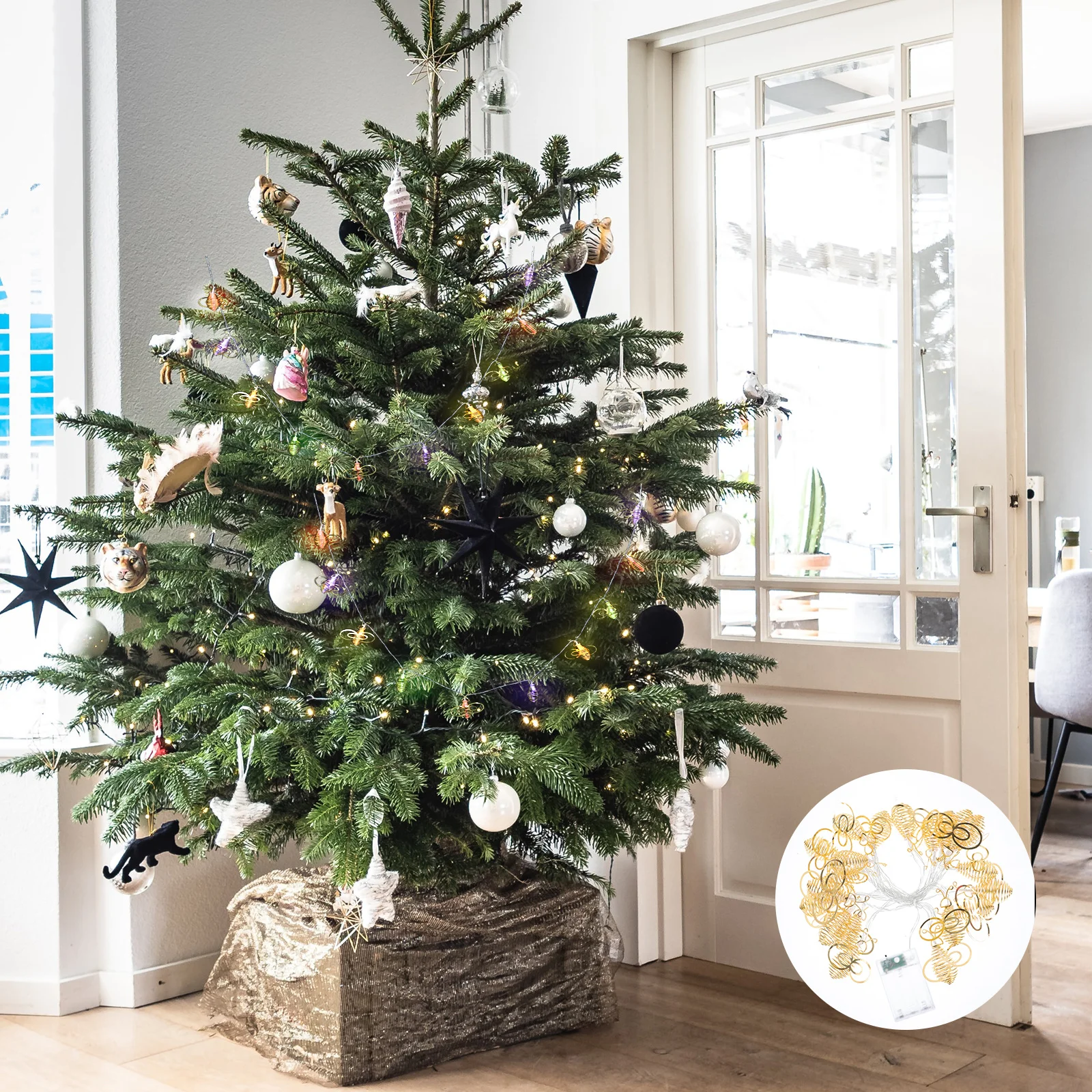 

1Pcs Christmas Decoration Lights Shatterproof Bee Shaped LED String Light for Patio Balcony Wedding Festival Decor