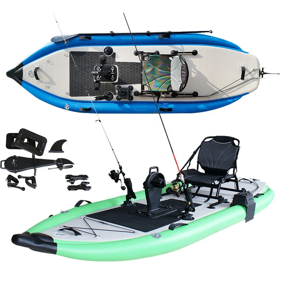 GeeTone-Pedal Barco Inflável para Deriva e Pesca, PVC Air Inflat Pé Kayak, 1 Pessoa