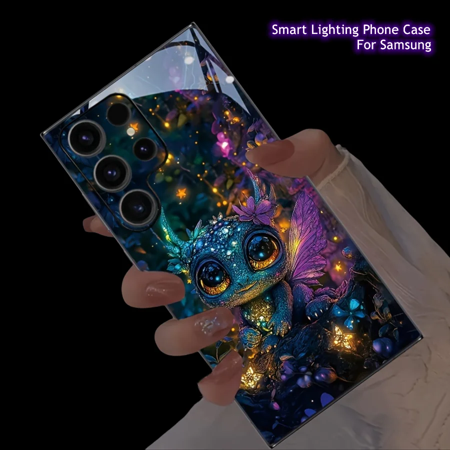 

Unicorn Dazzling Luminous Phone Case Under Starlight For S24 Ultra S22 S23 S21 S25 Plus A16 A14 A13 A25 A35 5G Funda Case LED