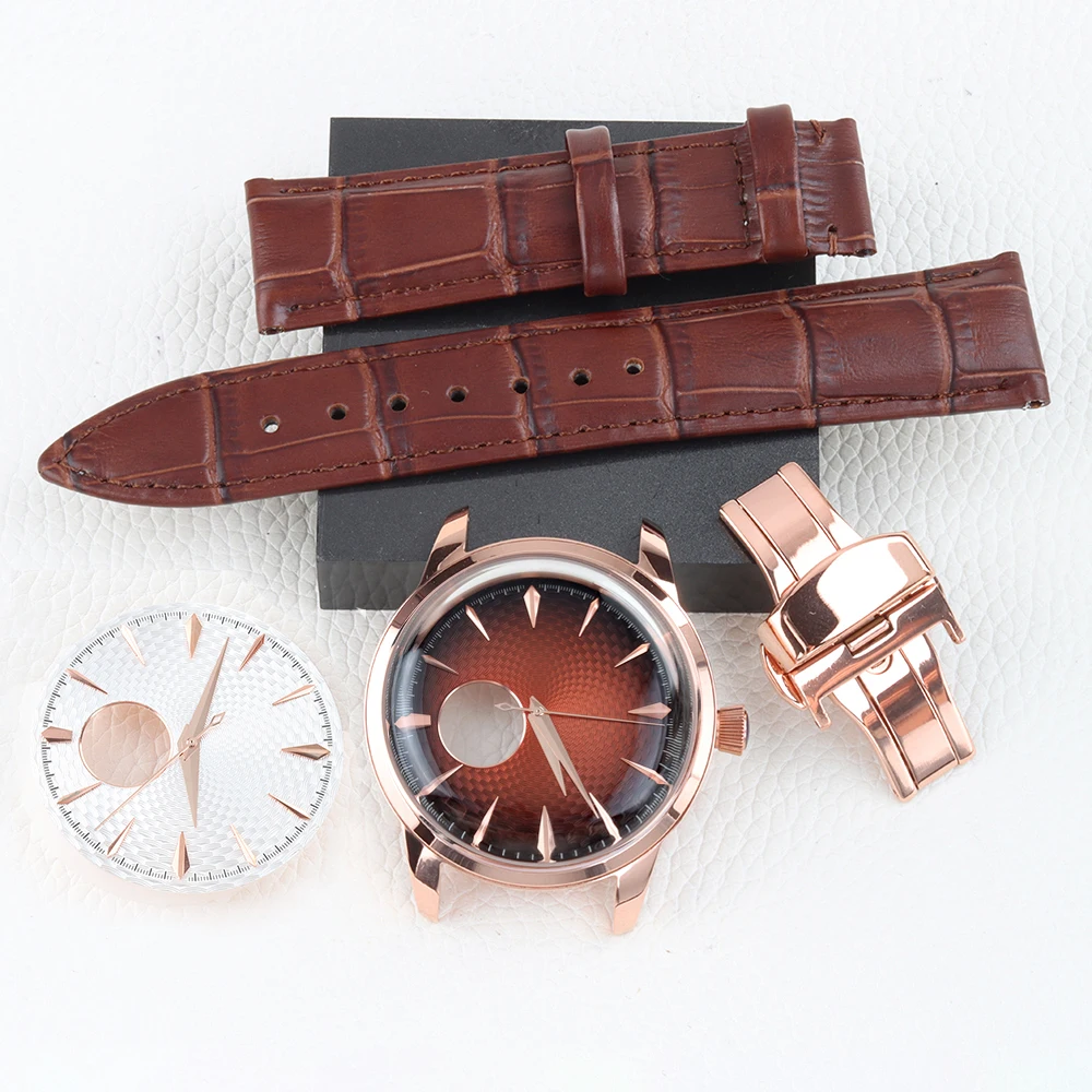 

35mm Watch Dial Fit Cocktail 40mm Arched glass Case for nh38 Movement Hollowed Out Dial Weave Dial Watch Relacement Accessories