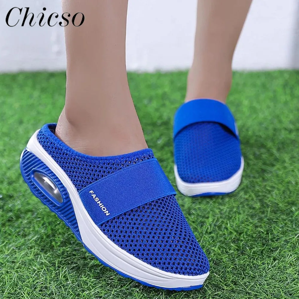 Women Slingback Sandals 2024 Summer Mesh Ladies Breathable Casual Shoes 35-43 Large-Sized Female Home Outdoor Slip On Slipeprs