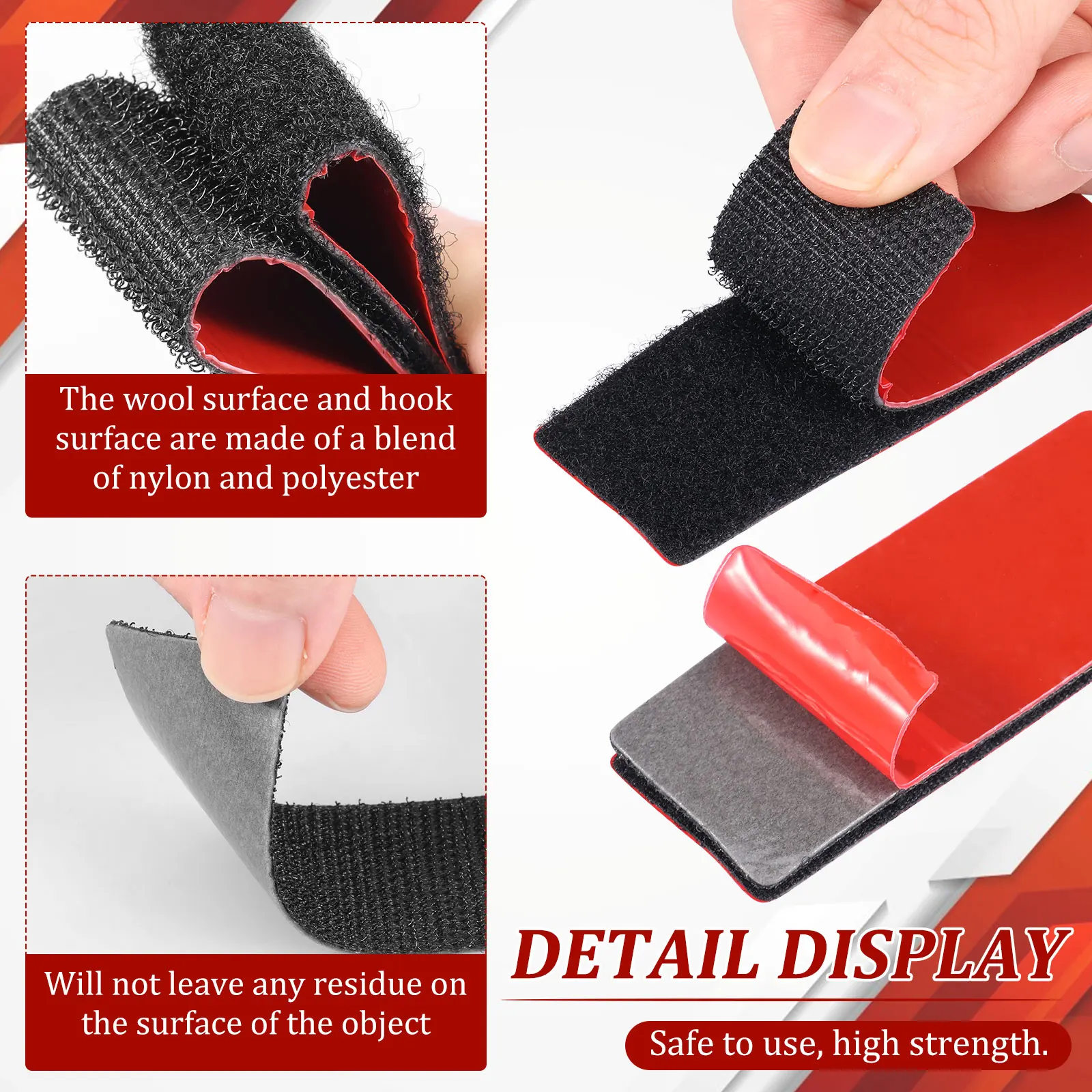 46 زوجًا من شريط الخطاف والحلقة وشرائط تعليق الصور اللاصقة وشريط قوي مزدوج الجوانب لإطارات الصور والمرايا وديكور الحائط #3