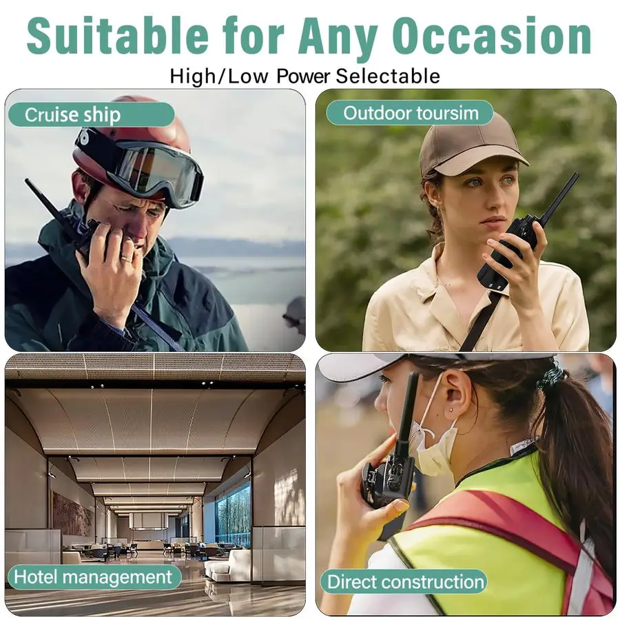 KP01 Профессиональные деловые рации, Программируемые рации с наушником, Перезаряжаемые, Комплект двусторонней радиосвязи, для кемпинга
