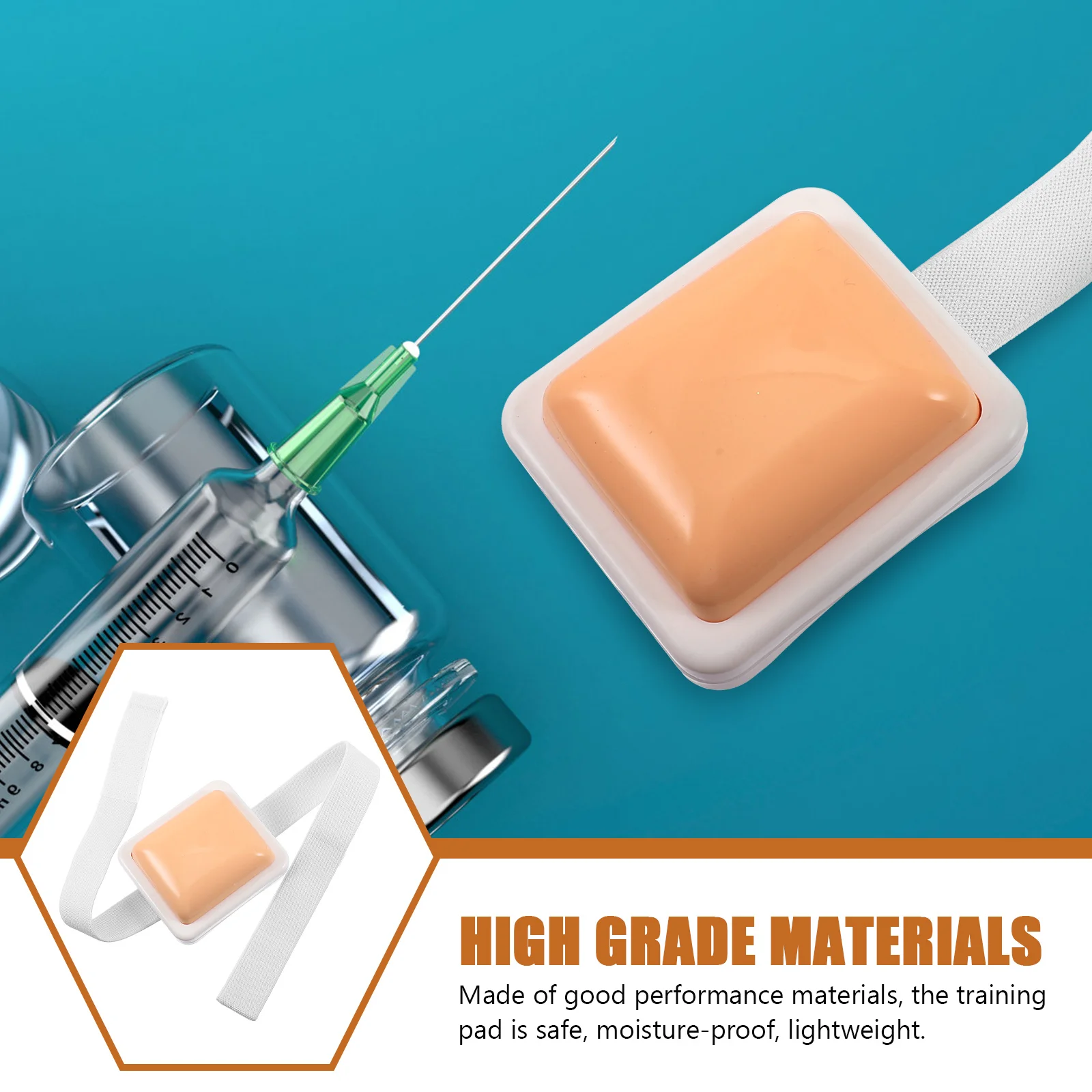 Syringe Injection Practicing Pad Nurse Trainer Practice Kit Home Care Reusable Training Fake Skin Simulation