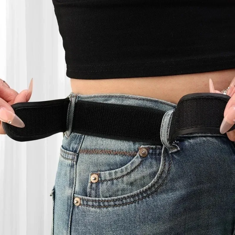 حزام خصر كسول بشريط سحري، تصميم بدون إبزيم، نايلون فائق النعومة، مرن قابل للتعديل بدون حلقة لسهولة الارتداء #4