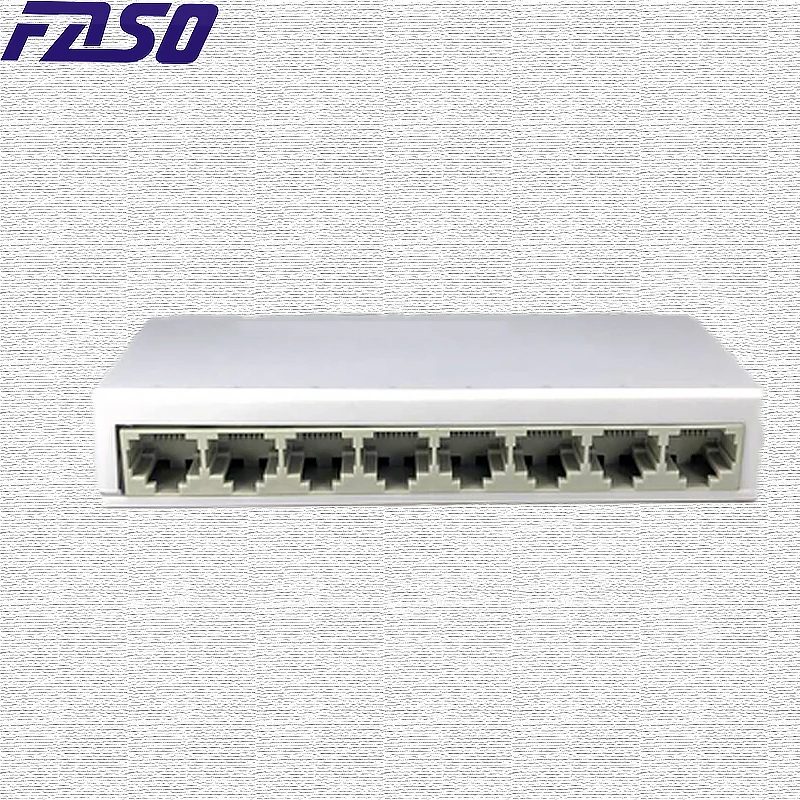 Switch Ethernet di rete a 8 porte 10/100Mbps Guscio in plastica Supporta full duplex/metà duplex RJ45 MDI/MDIX Adatto per ufficio domestico
