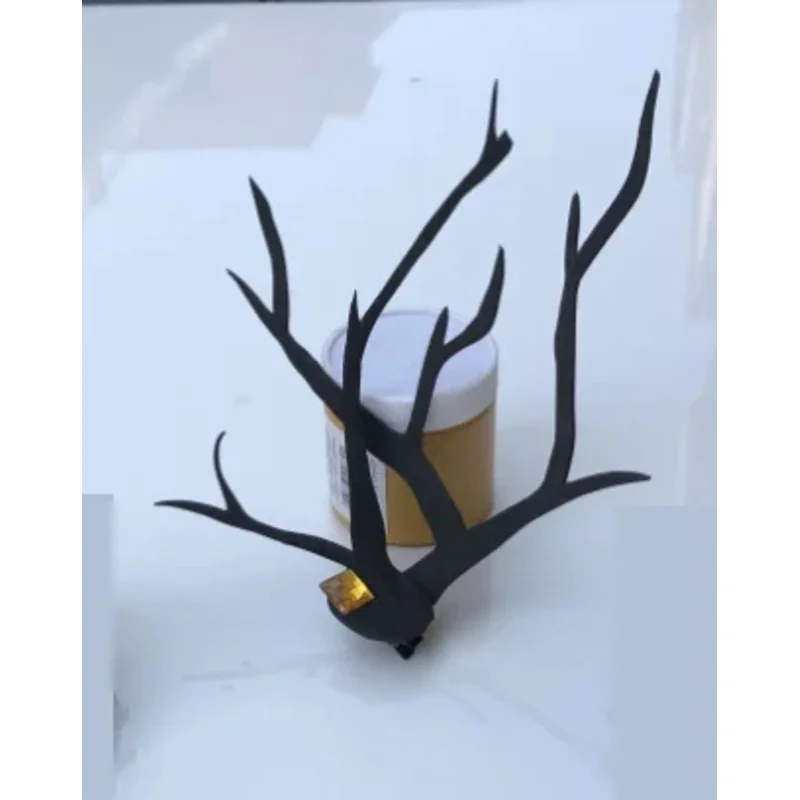 Game Arknights Nightingale Cosplay Horns Head Clip Branch Headgear Headwear Cosplay Props Accessories Hair Clip Halloween