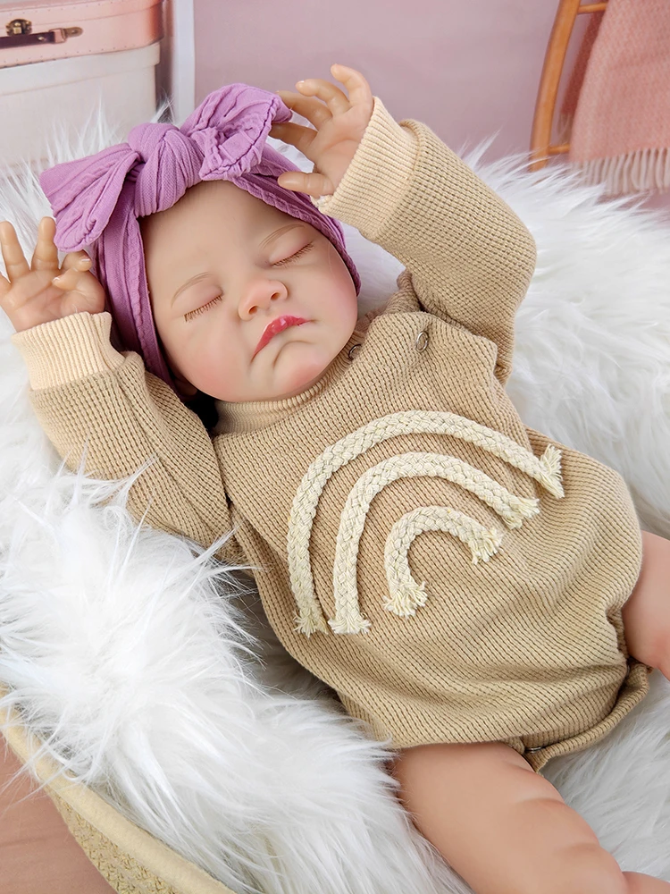 

18-дюймовая кукла реборн, мягкое тело, 100% 3D кожа ручной работы с видимыми венами, коллекционная художественная кукла, Рождественский подарок