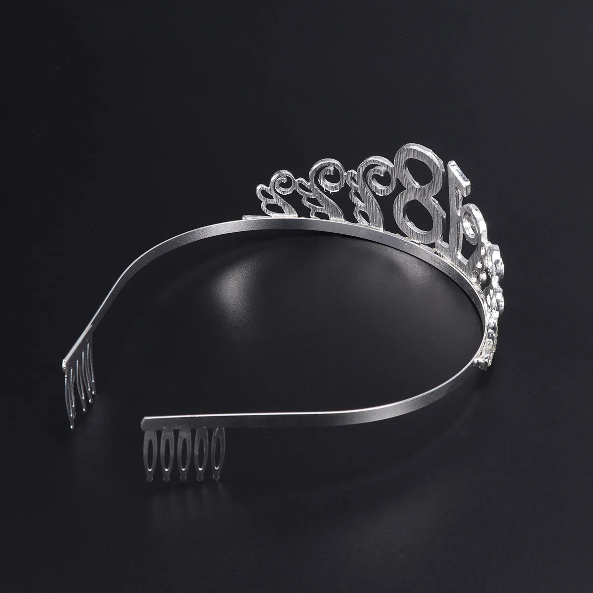 

Birthday Crown Sash for Party Crystal Hair Comb Decorative Etiquette Belt Rose Gold