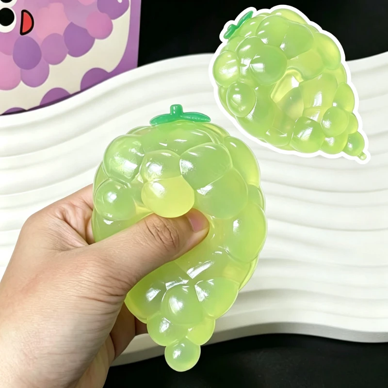 Kokosnussöl-Trauben-Quetsch-Spielzeug, weich, formbar, Frucht-Stressabbau, sensorisches Fidget-Spielzeug für die Fingerspitzen, beruhigend bei Angstzuständen, Geschenk für die Feiertage – Detail 5