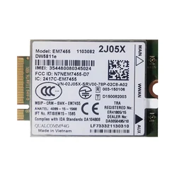 SIERRA EM7455 DW5811e LTE Cat6 M.2 módulo 4G tarjeta WWAN para DELL 7480 7490 7400 7280 7390 7370 ordenadores portátiles