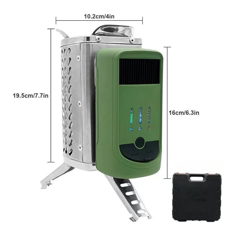 for Smokeless Wood Burning Camping Stove with Power Generator USB Charger Portable Fire Pit