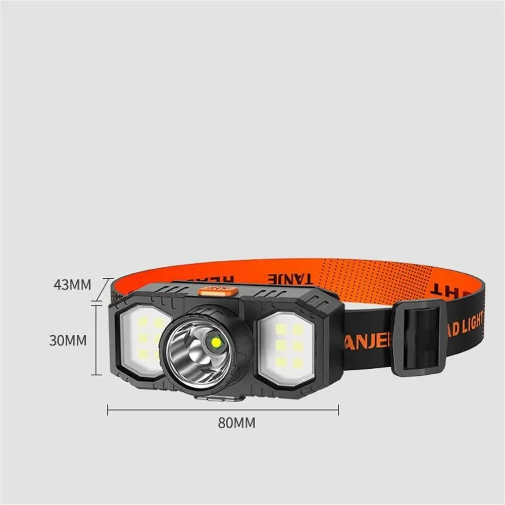 Portable USB Rechargeable IP65 Waterproof 3 Modes Powerful Headlamp LED Fishing Headlight Head-mounted Lamp for Outdoor Camping