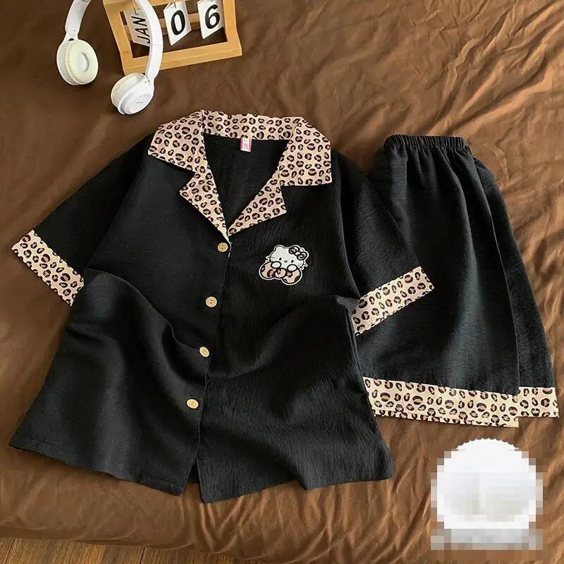 

New Sweet Kawaii Youth Set Summer Short Sleeved Shorts Cartoon Student Home Clothes Women's Comfortable Sleepwear Loose Soft