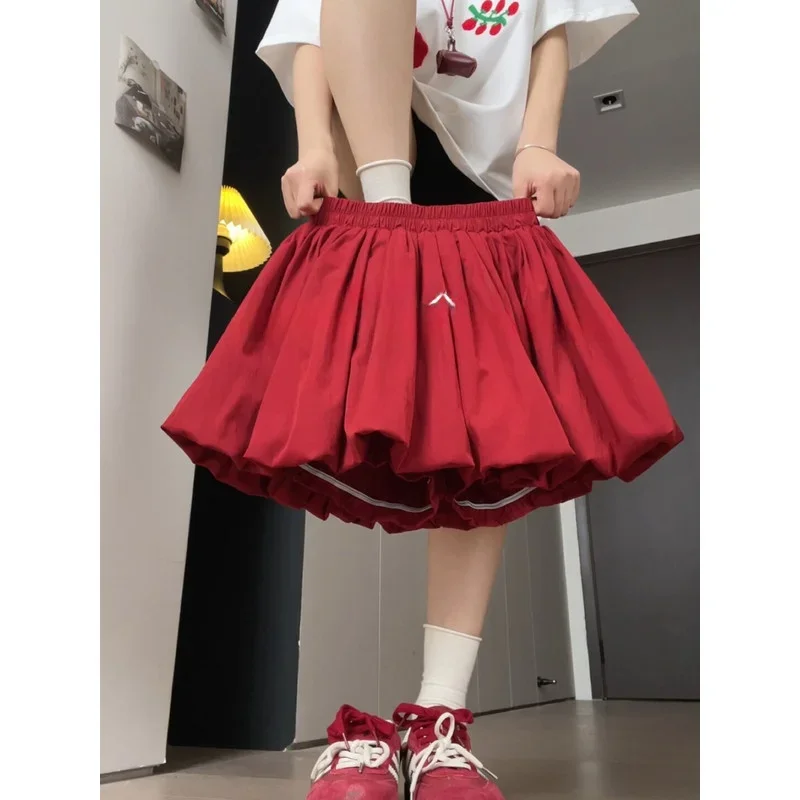 Flower Bud Short Skirt for Women Summer 2026 New High Waist Sporty  Skirt Casual Style Embroidered Half Body Skirt