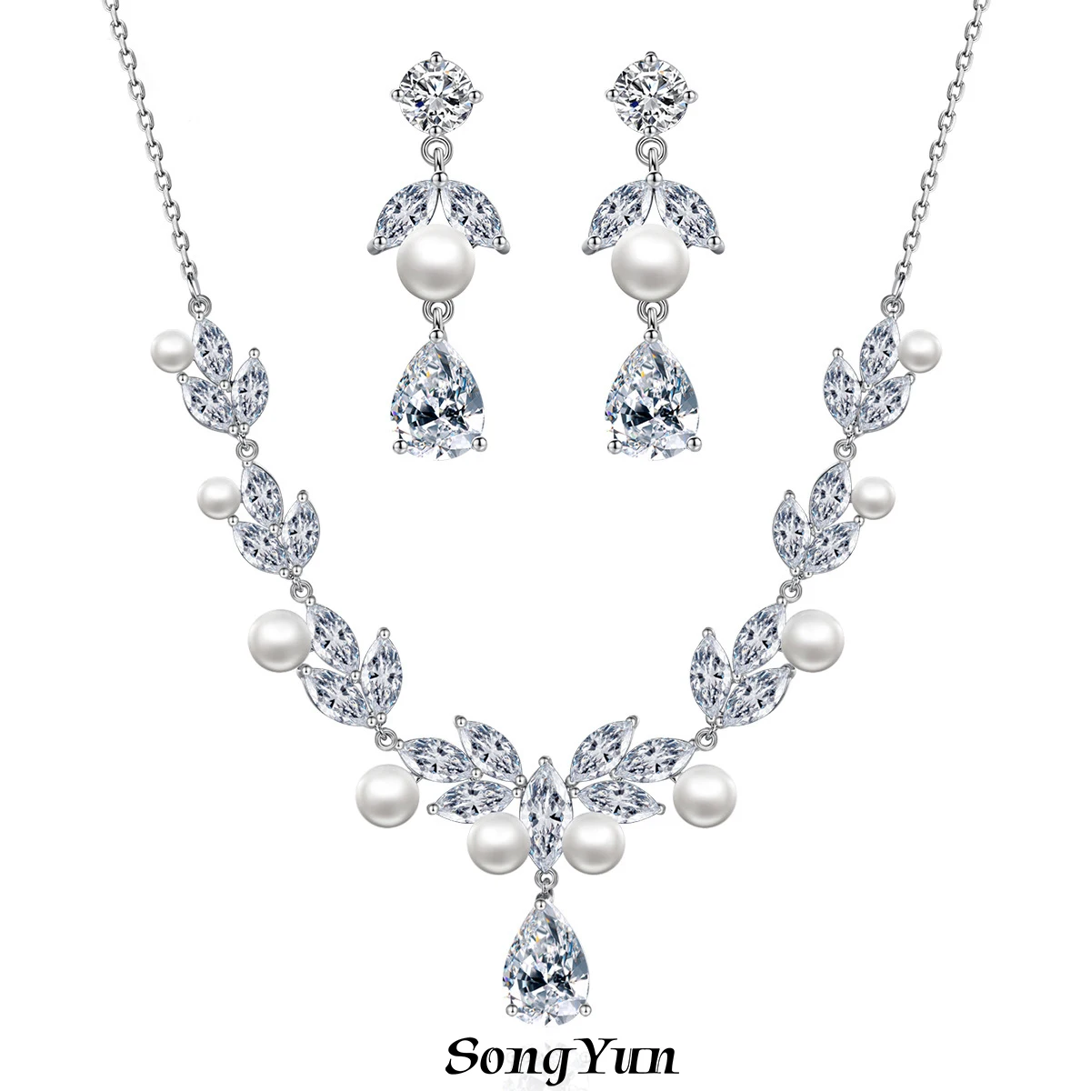 

SongYun Jewelry Manufacturer MHT Female Necklace Copper Inset Zircons Necklace European And American High-End Jewelry