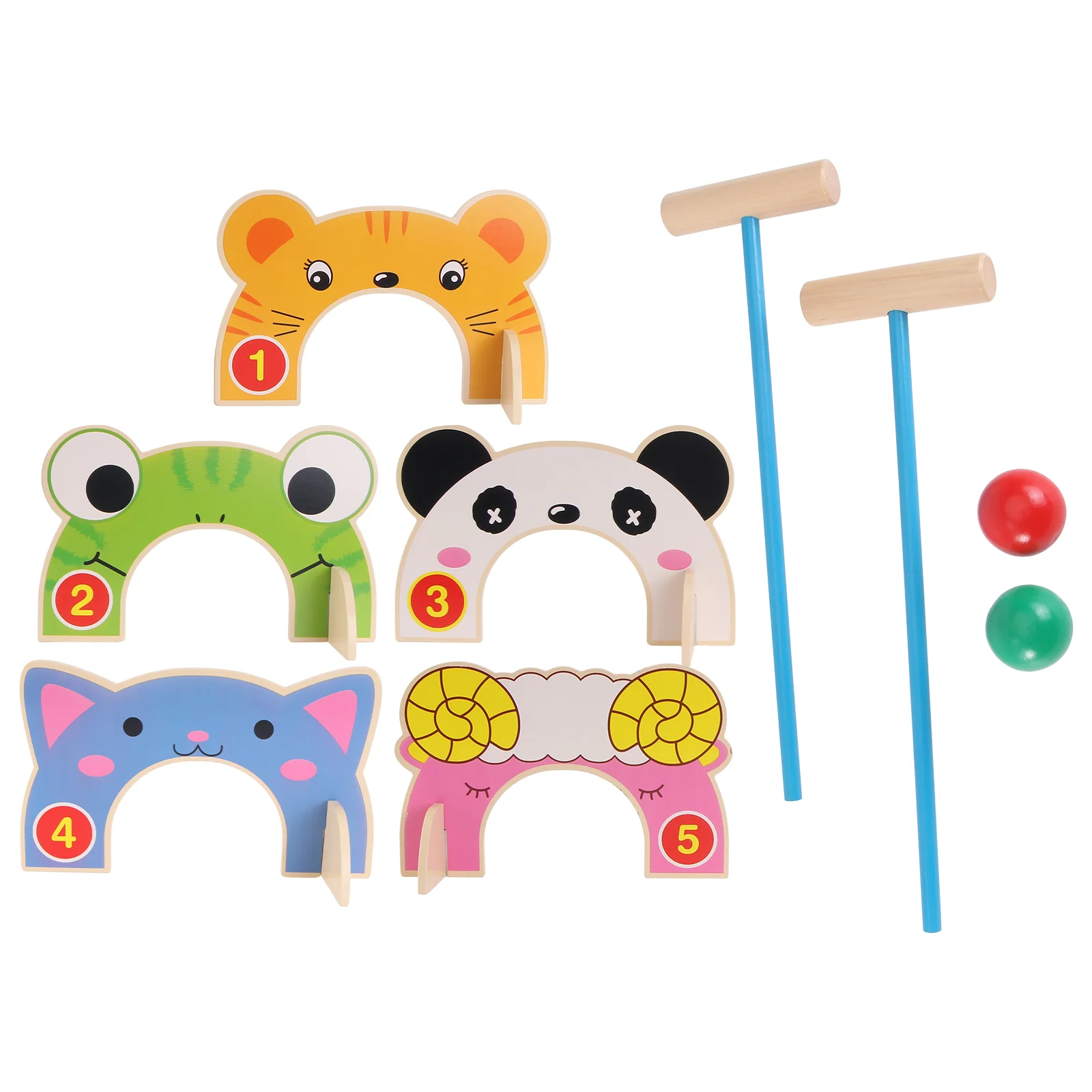 

Cartoon Croquet Toy Animal Gate Ball Croquet Toy Parent-child Outside Interactive Toy kid Lawn beach game funny Croquet Toy