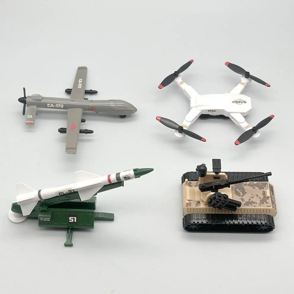 Domestic Digital Army Assembly Model Tank Rocket Unmanned Reconnaissance Aircraft Toy Model Ornament