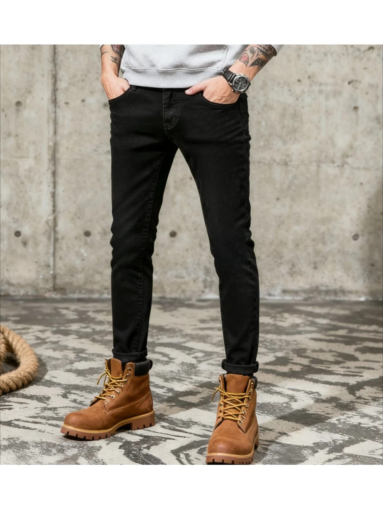 

Мужские облегающие джинсы скинни, стильные, удобные, универсальные, идеальный подарок для него, модные модные эластичные джинсовые брюки