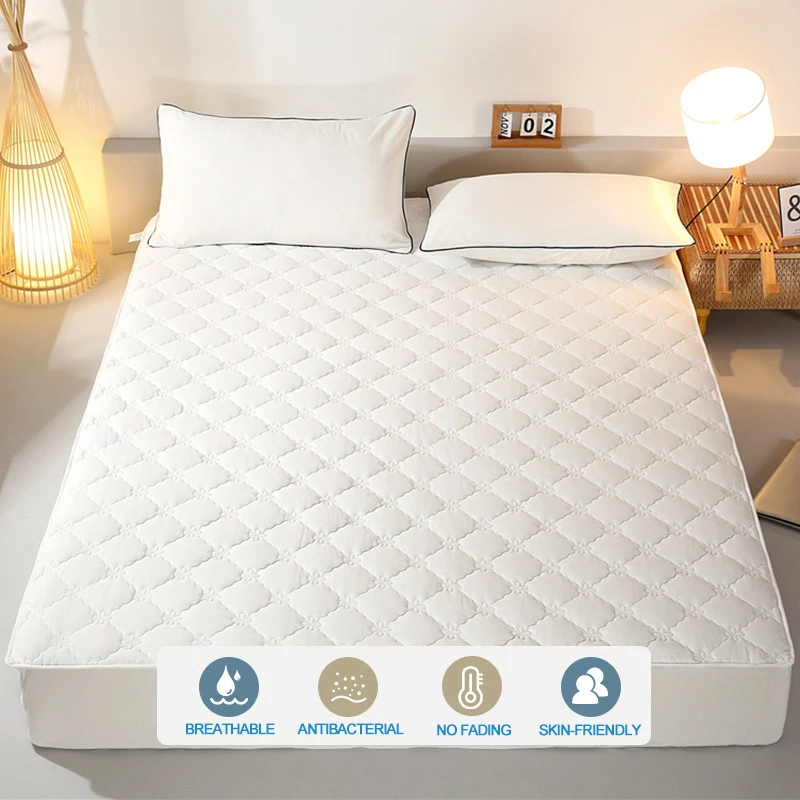 Star Hotel Quality Mattress Cover – Top Layer Yarn-Dyed Washed Cotton,Soft, Breathable for Lasting Comfort,Hypoallergenic