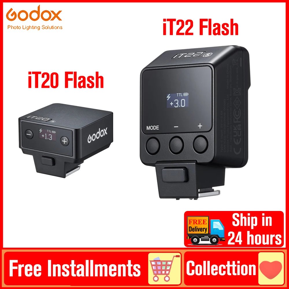Godox Flash iT20 iT22 C/N/S/F Touchscreen Pocket Flash TTL 2.4G Wireless Camera Flash for Canon Sony Nikon Olympus Fujifilm